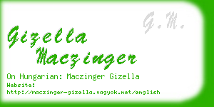 gizella maczinger business card